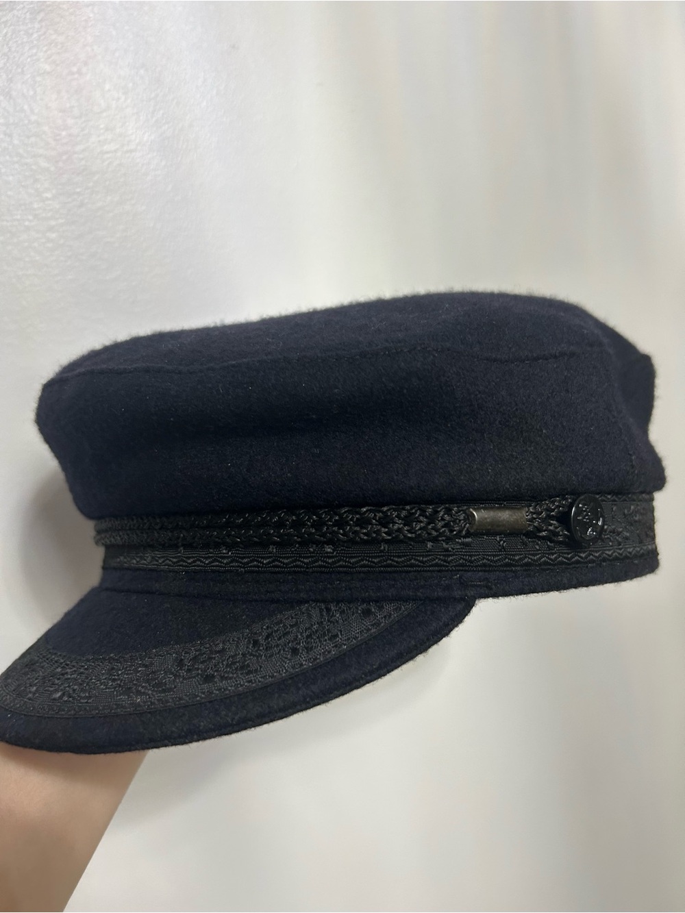 Vintage Laulhère Nantaise French Mariner Sailor Cap 7½ Black 80% Wool